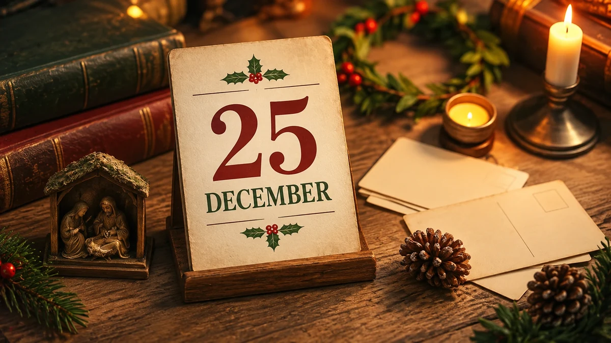 25 December display illustrating the Christmas date