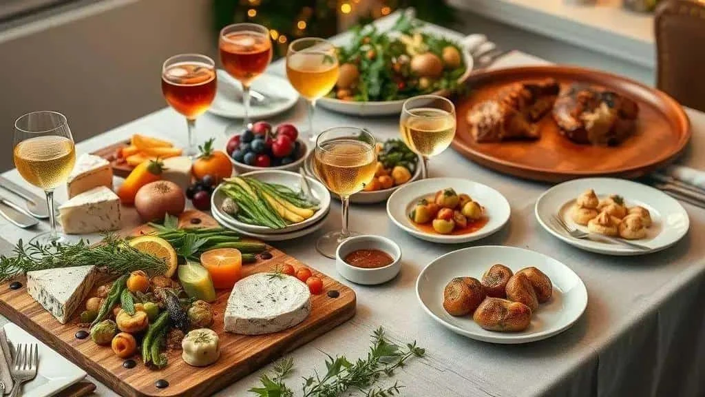 A Brazilian Christmas meal on a festive table