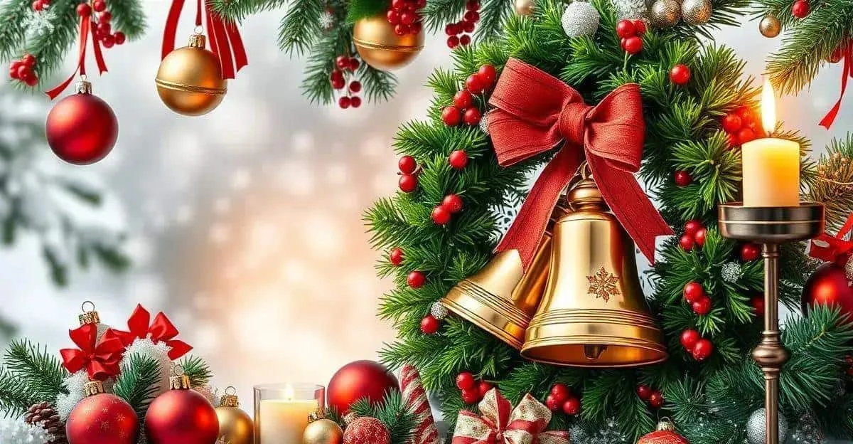 A Christmas wreath with golden bells