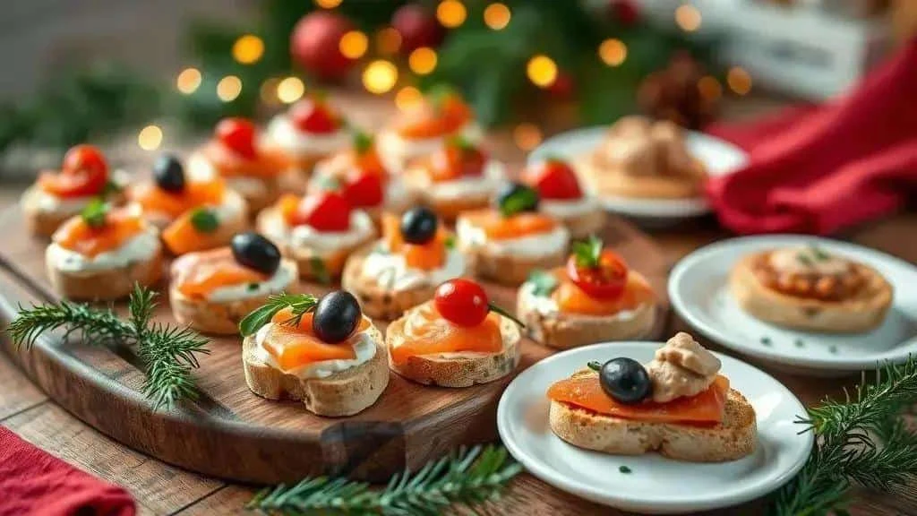 A colourful platter of easy Christmas canapes