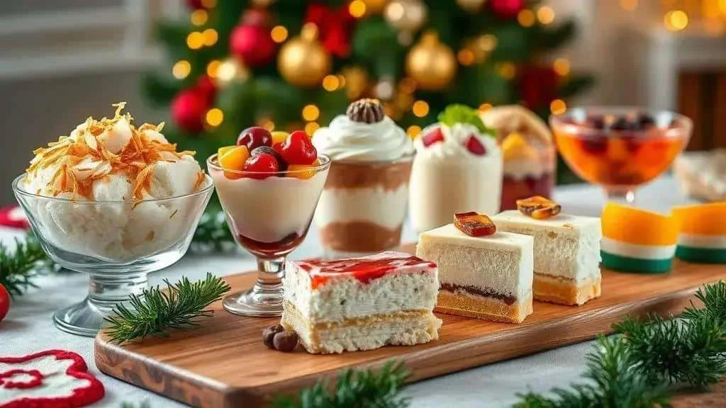 A festive selection of chilled Brazilian Christmas desserts