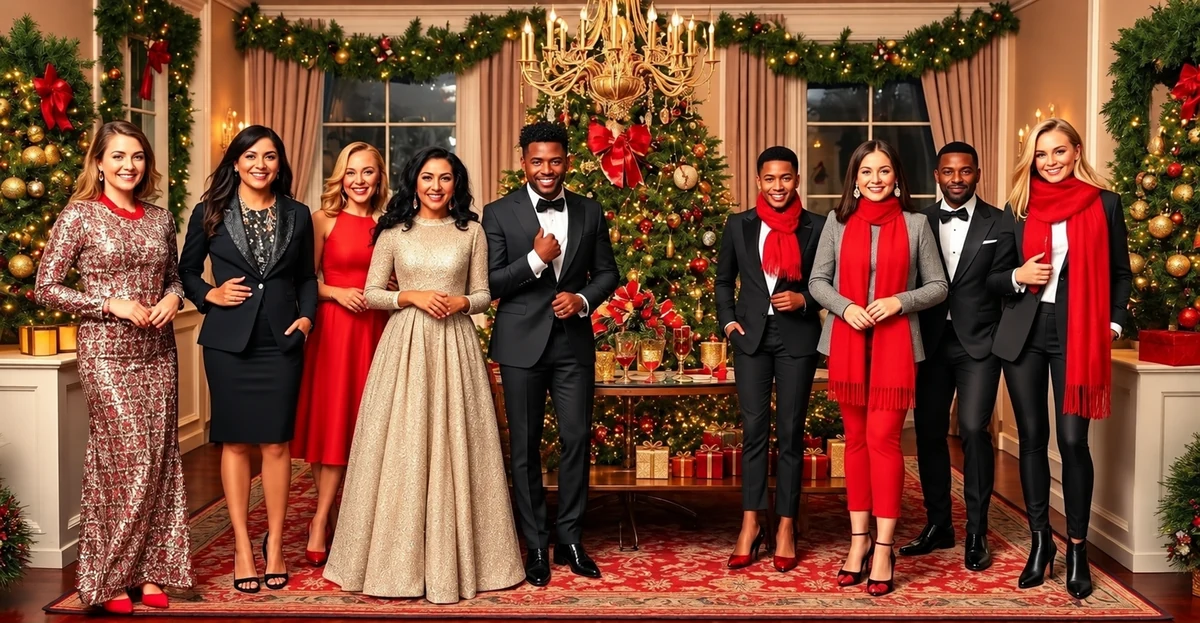 A group wearing outfits for a festive celebration