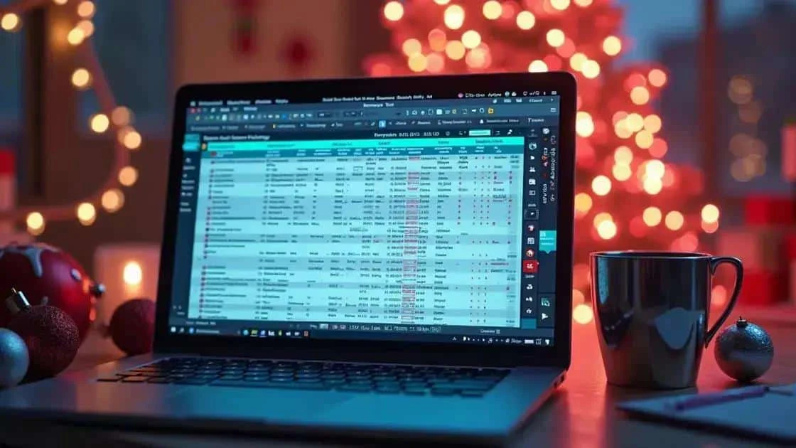 A laptop displaying a planning spreadsheet