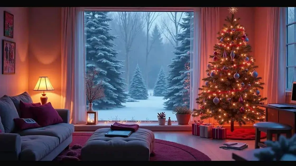 A living room ready for Christmas