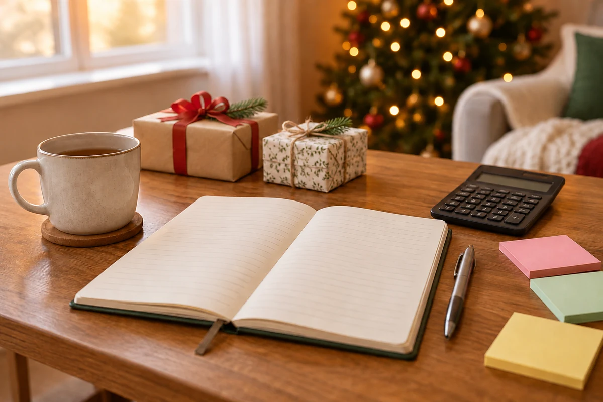 A notebook and calculator for planning seasonal spending A notebook and calculator for planning seasonal spending