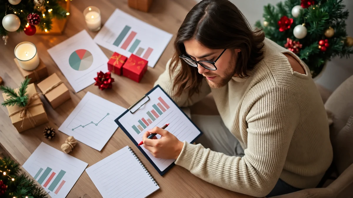 A person reviewing household spending at a desk A person reviewing household spending at a desk