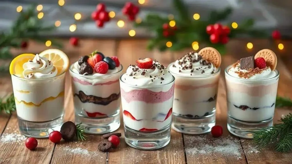 A selection of chilled Christmas desserts