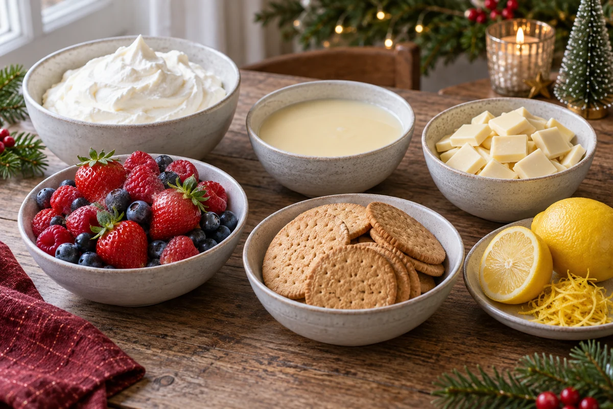 A selection of chilled festive desserts