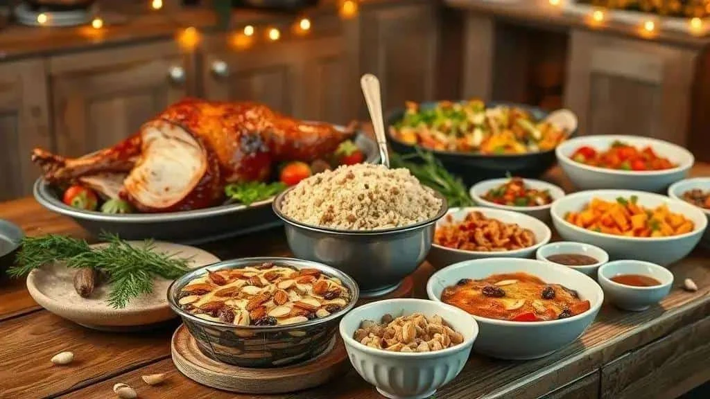 A selection of dishes for a festive family meal