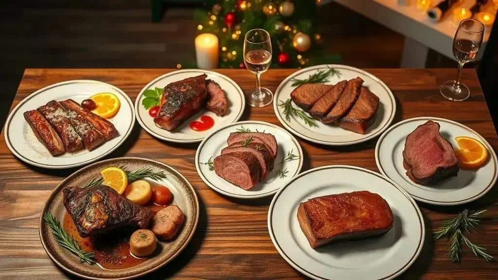 A selection of festive roast meats