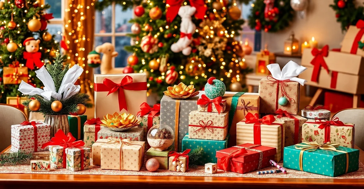 A selection of festive wrapped presents A selection of festive wrapped presents