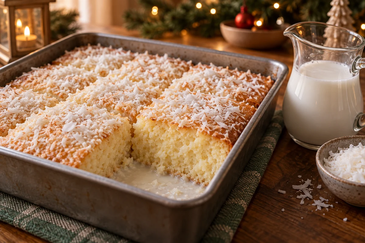 Adding coconut milk soak to a sponge cake Adding coconut milk soak to a sponge cake