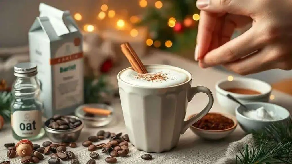 Adding spice to a cup of plant based coffee