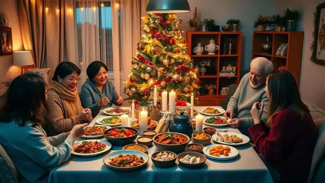 Adults sharing a festive meal together Adults sharing a festive meal together