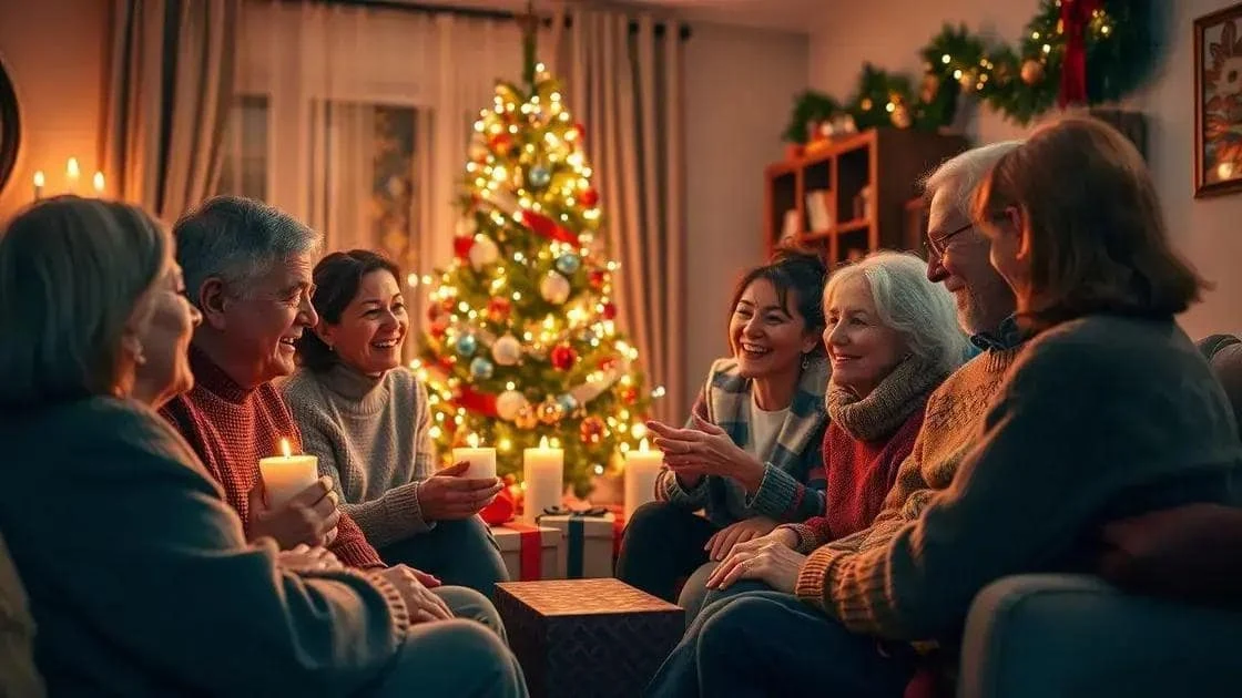 Adults talking together in a Christmas sitting room Adults talking together in a Christmas sitting room