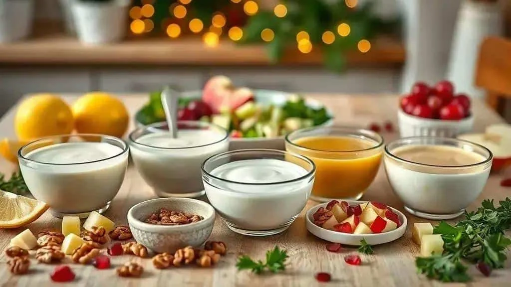 Alternative dressings for apple and walnut salad