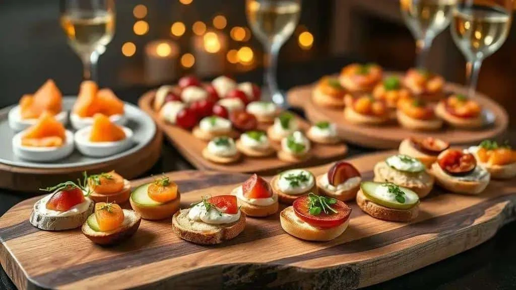 Assorted bite-sized toasts