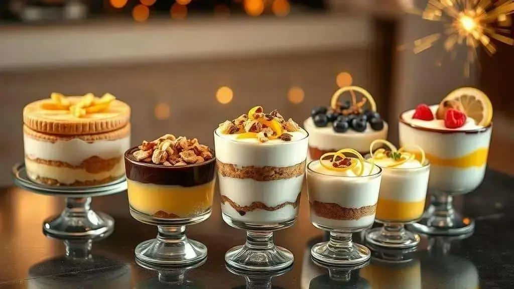 Assorted fruit and chocolate pave desserts Assorted fruit and chocolate pave desserts
