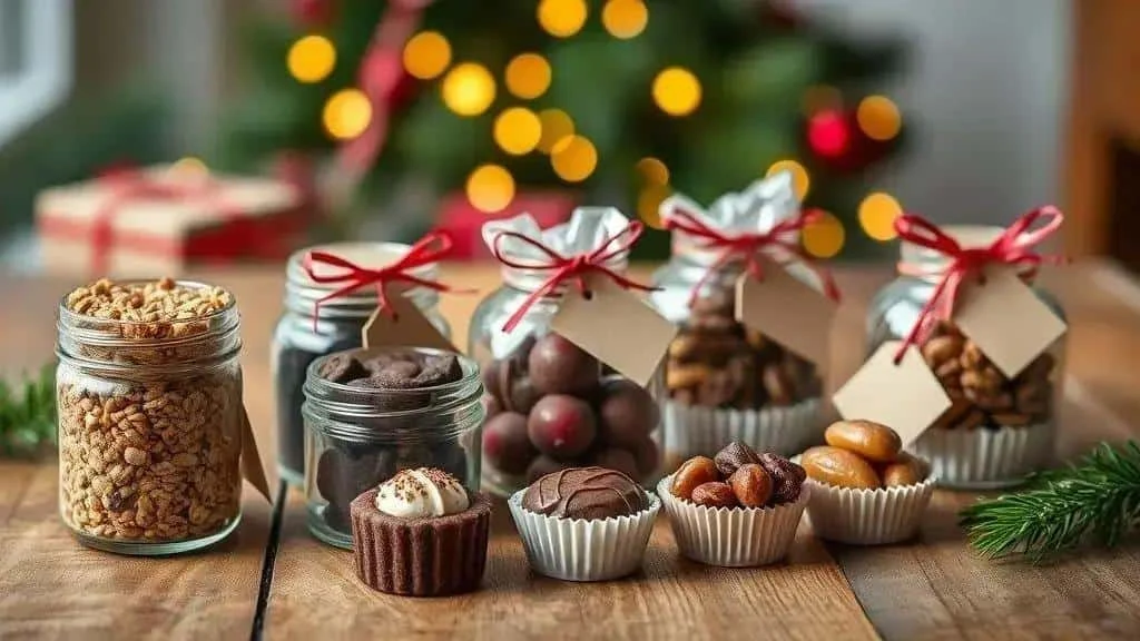 Assorted homemade edible Christmas gifts