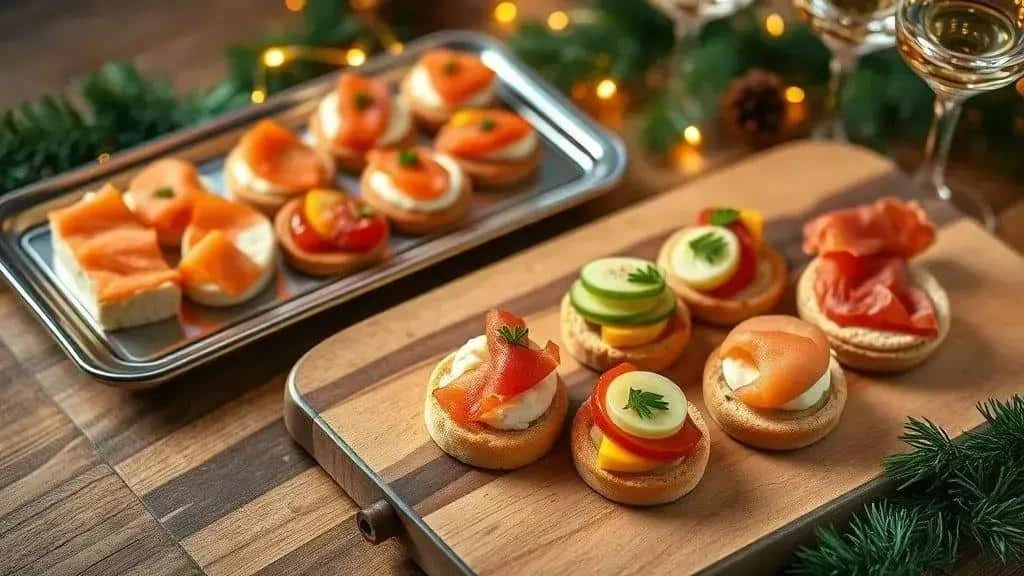 Assorted party canapes