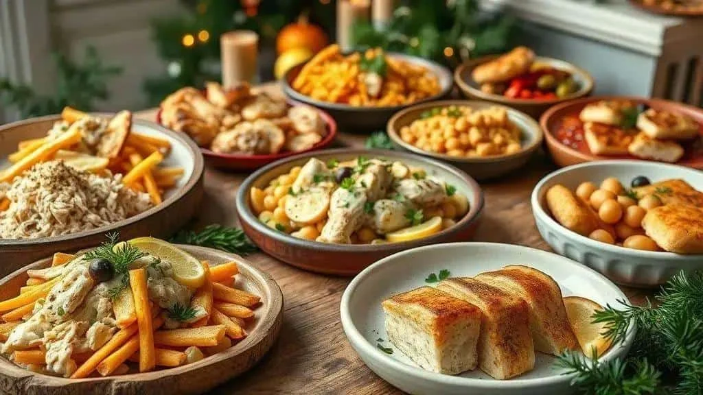 Assorted salt cod dishes for Christmas Assorted salt cod dishes for Christmas