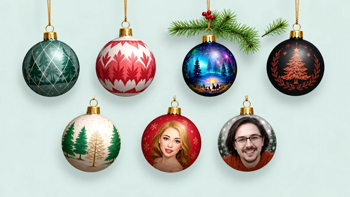 Baubles with varied painted designs