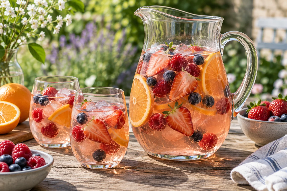 Berry clericot with strawberries raspberries and blueberries