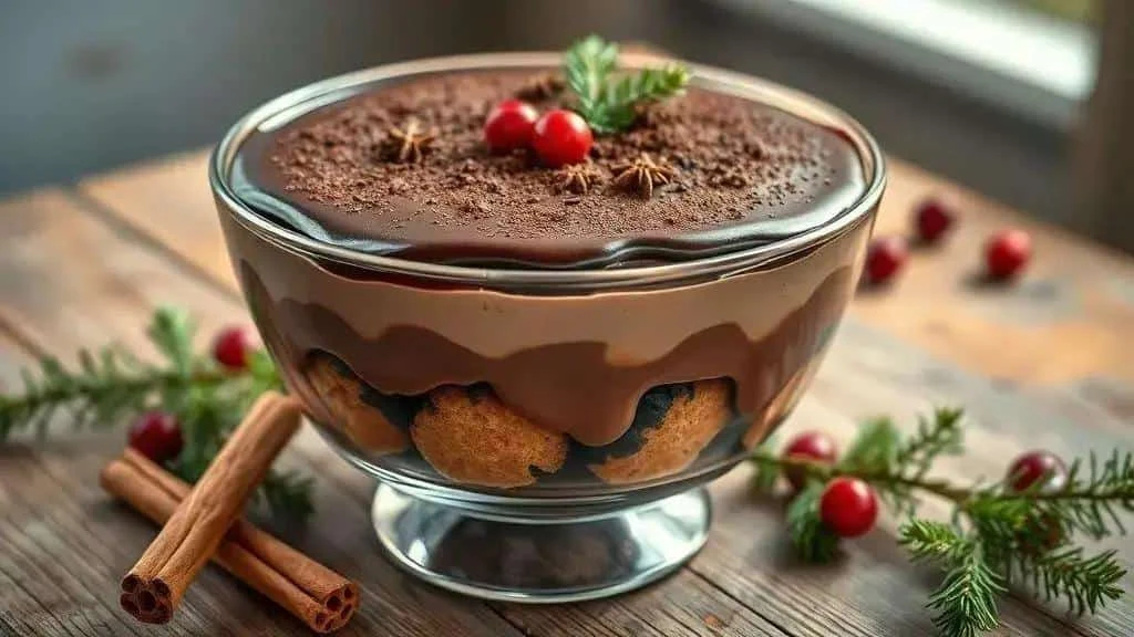 Brazilian chocolate pave with biscuit and cream layers