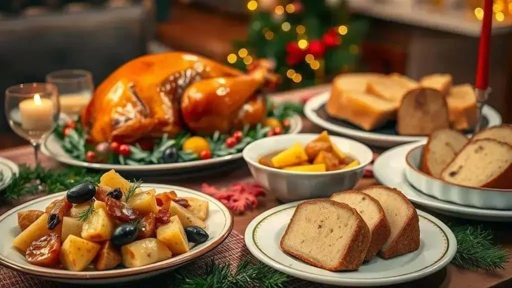 Brazilian Christmas dinner with traditional dishes