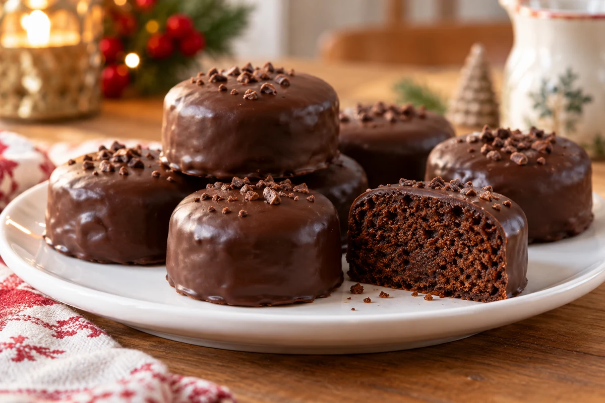 Brazilian honey cakes with dark chocolate coating