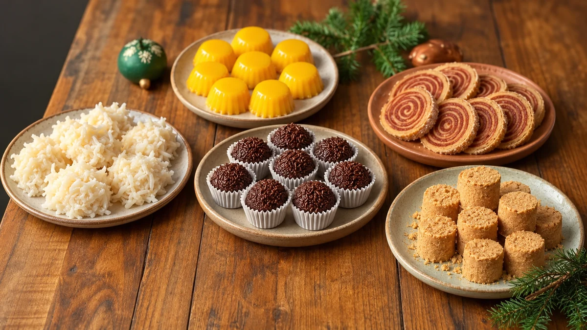 Brazilian quindim brigadeiros cocada pacoca and guava roll Brazilian quindim brigadeiros cocada pacoca and guava roll