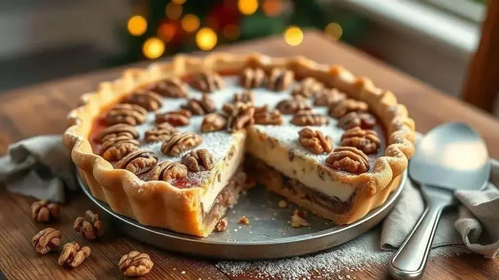 Brazilian-style walnut tart with buttery pastry