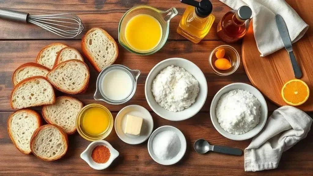 Bread and ingredients for Brazilian French toast