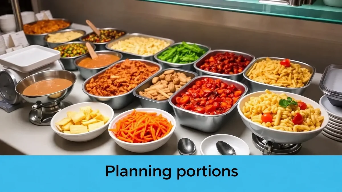 Buffet trays illustrating portion planning