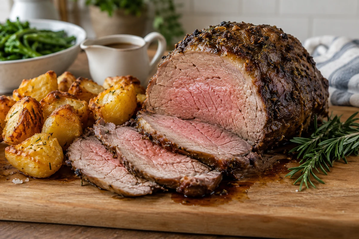 Carved roast beef