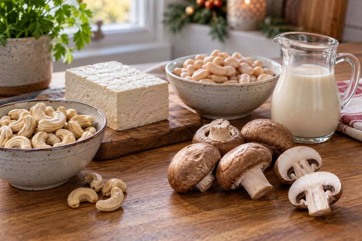 Cashews tofu and plant-based cream alternatives