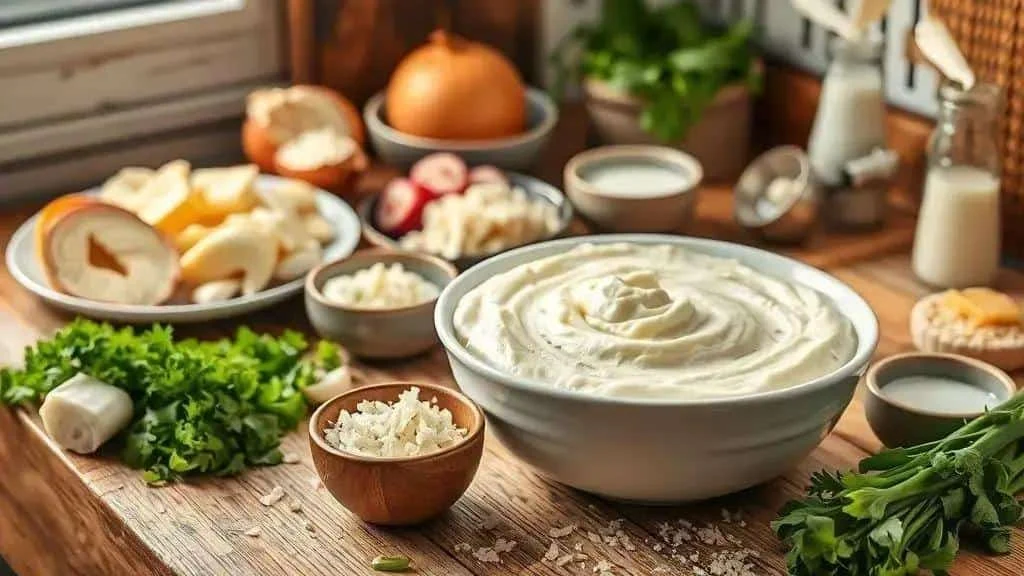 Cassava and ingredients for Brazilian salted beef pie Cassava and ingredients for Brazilian salted beef pie