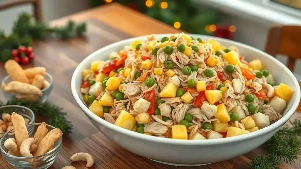 Chicken and pineapple tropical salad