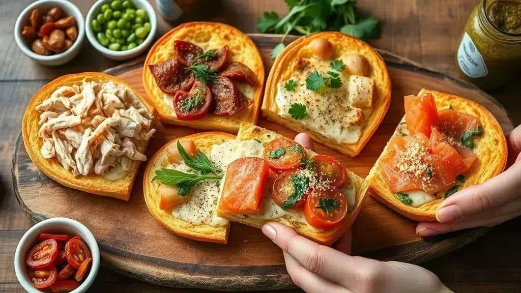 Chicken cheese smoked salmon and vegetable bread fillings