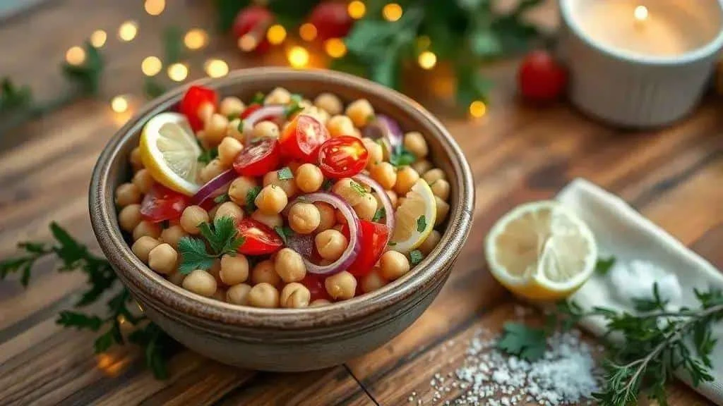 Chickpea salad for Christmas and New Year's Eve