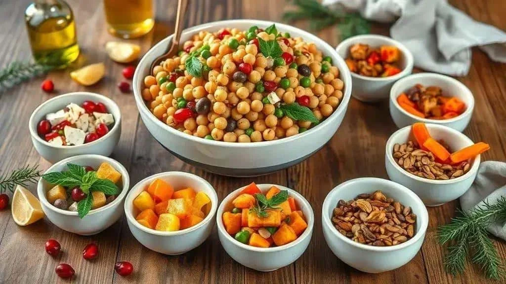 Chickpea salad variations with roasted vegetables Chickpea salad variations with roasted vegetables
