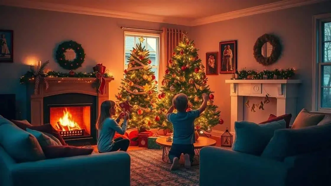 Children decorating a Christmas tree Children decorating a Christmas tree