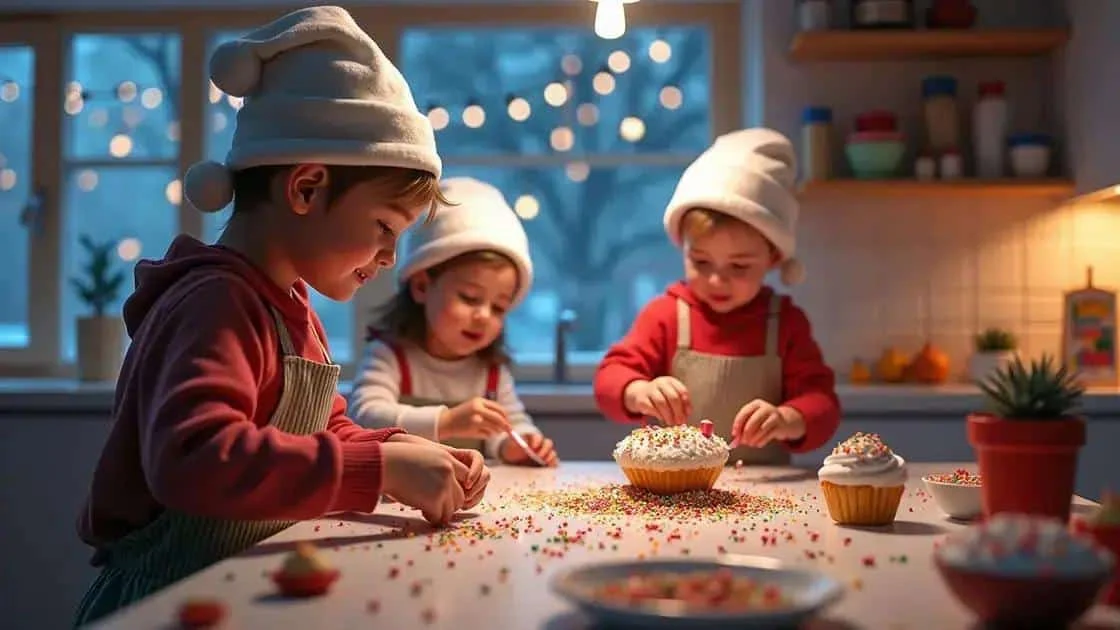 Children decorating cupcakes