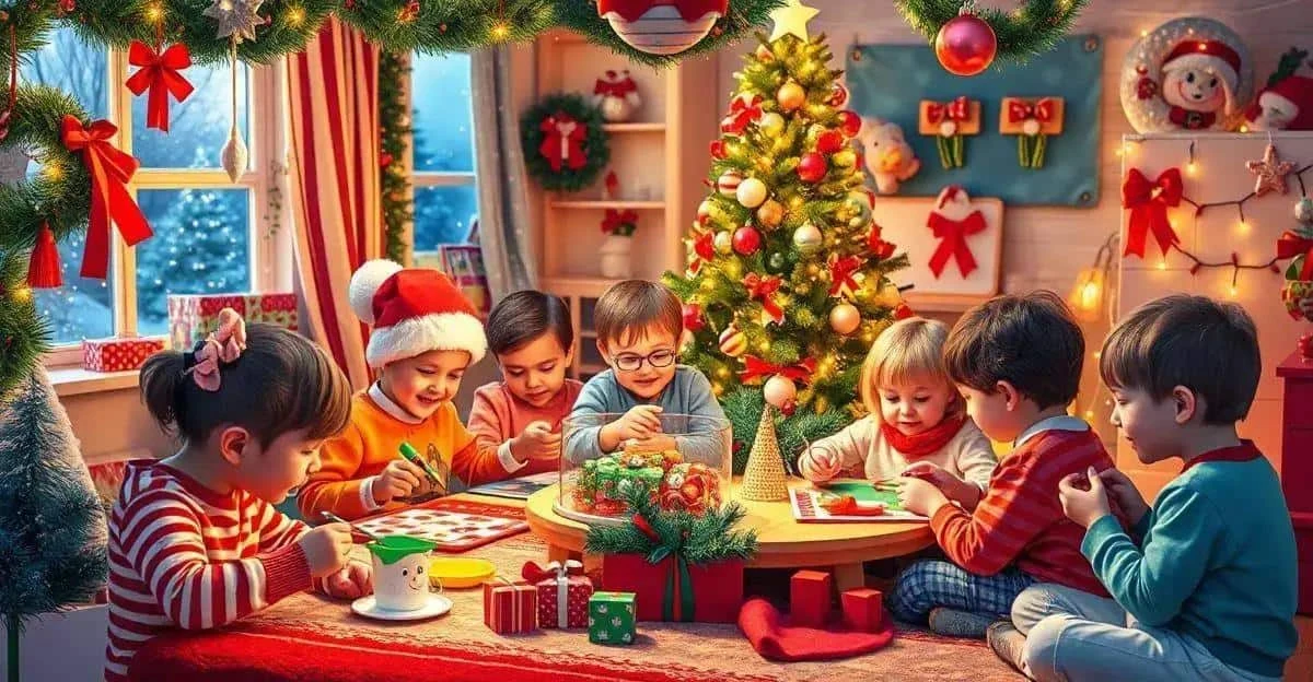 Children doing Christmas crafts together