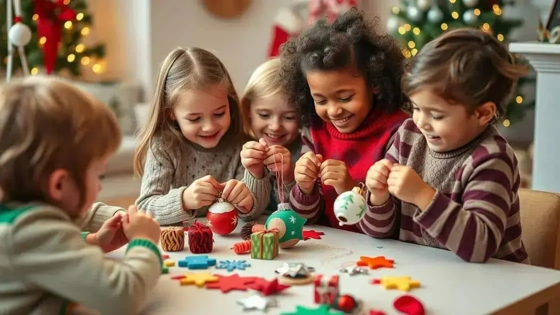 Children making Christmas ornaments Children making Christmas ornaments
