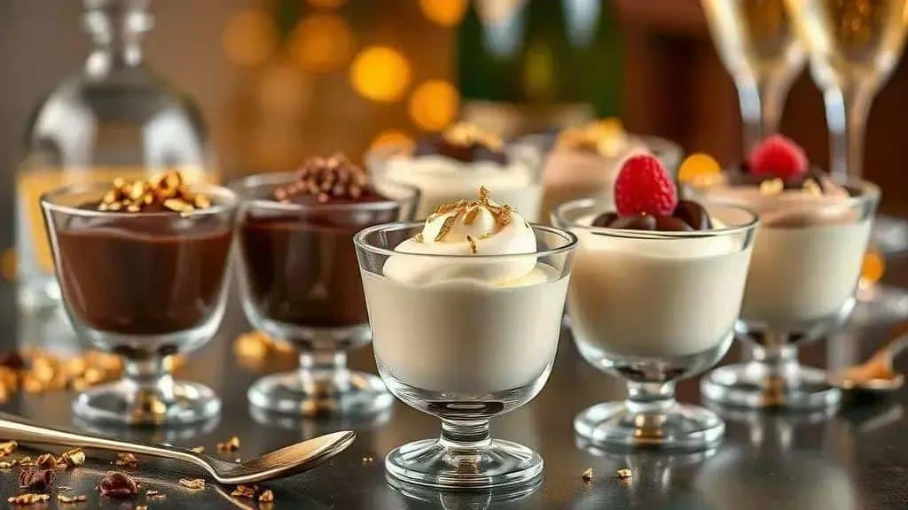 Chocolate and white brigadeiro dessert cups