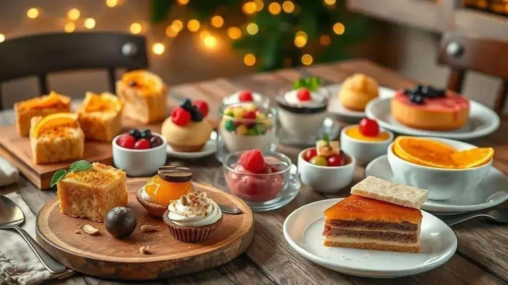 Christmas cakes and individual desserts