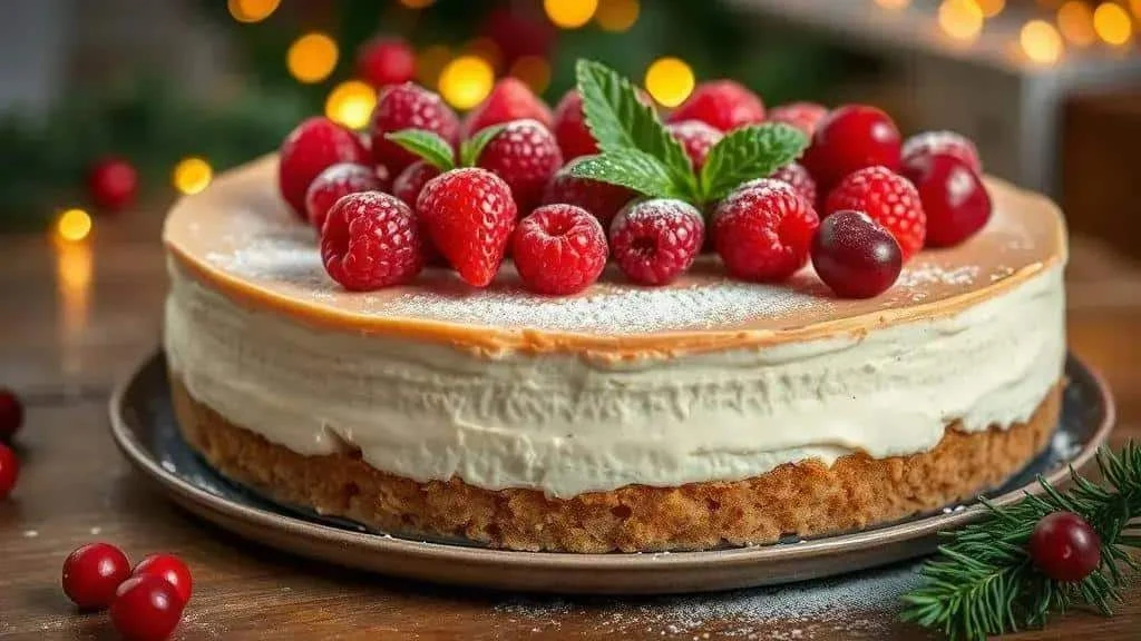 Christmas cheesecake with mixed berries