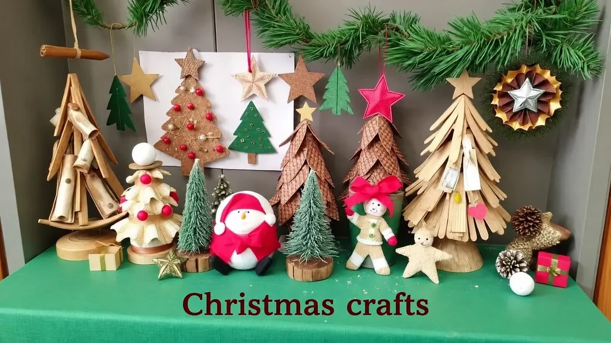 Christmas crafts made with paper and natural materials Christmas crafts made with paper and natural materials