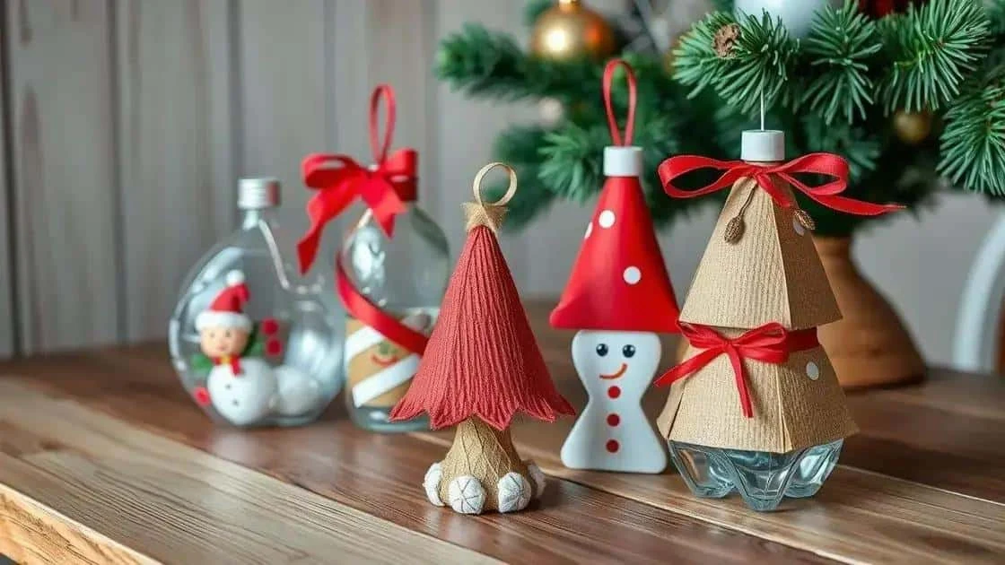 Christmas decorations made from reused bottles
